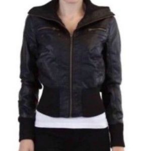Black Moto Bomber Jacket Forever 21 S/P